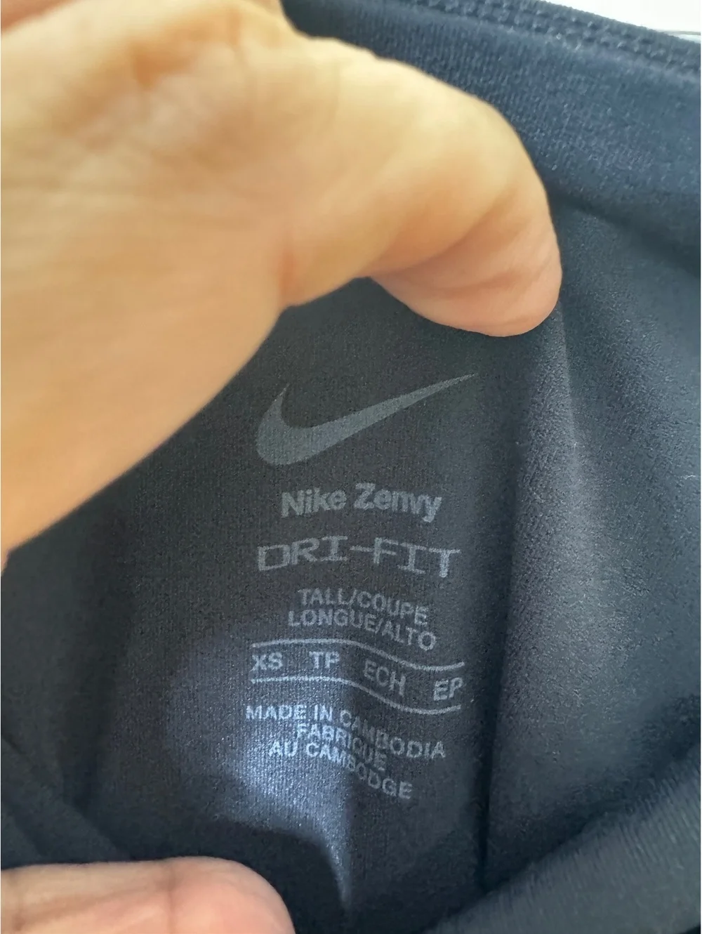 Nike Zenvy Dri-FIT Women’s XS Tall Black High Rise Athletic Leggings Stretch